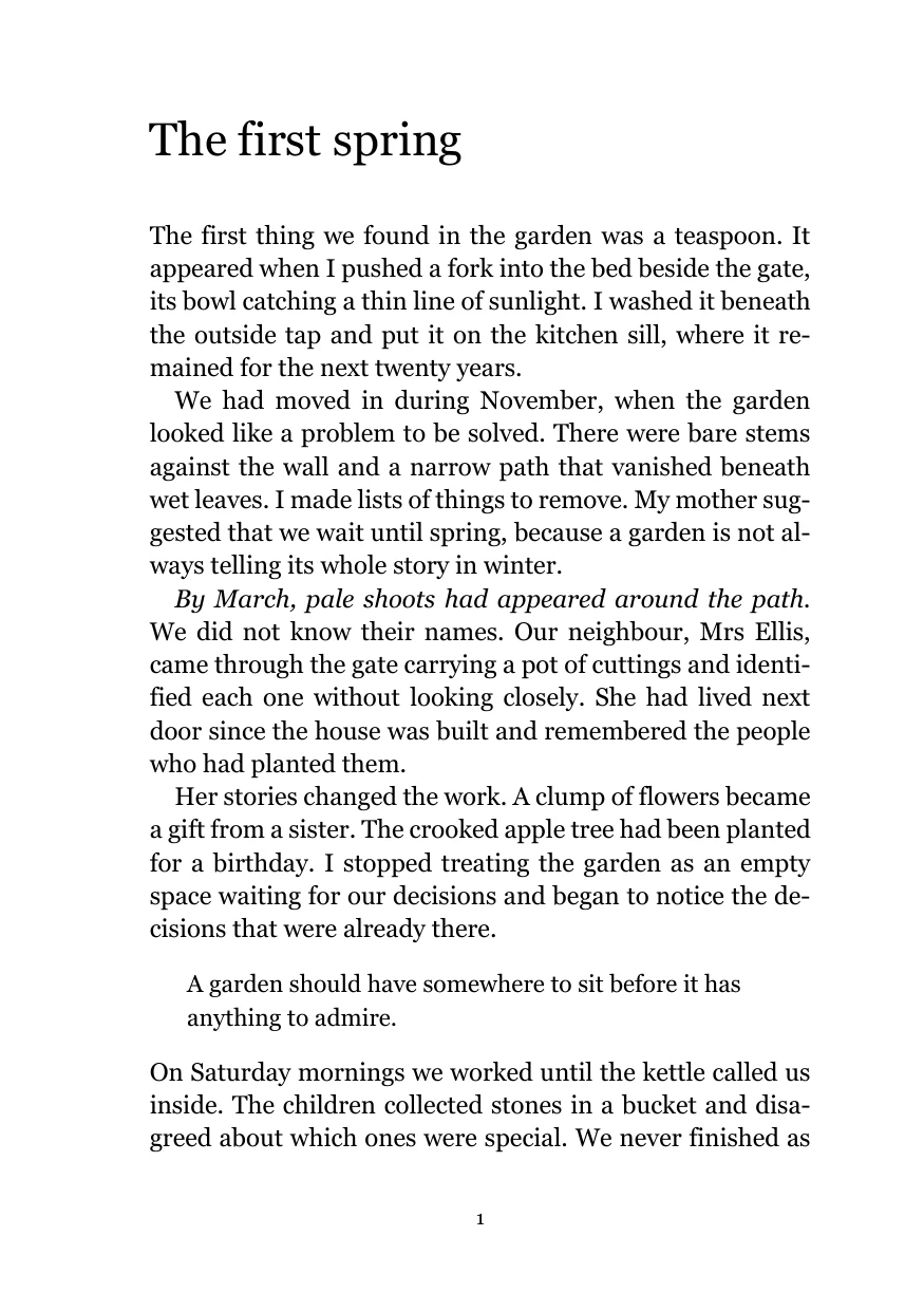 A5 chapter opening with Georgia text