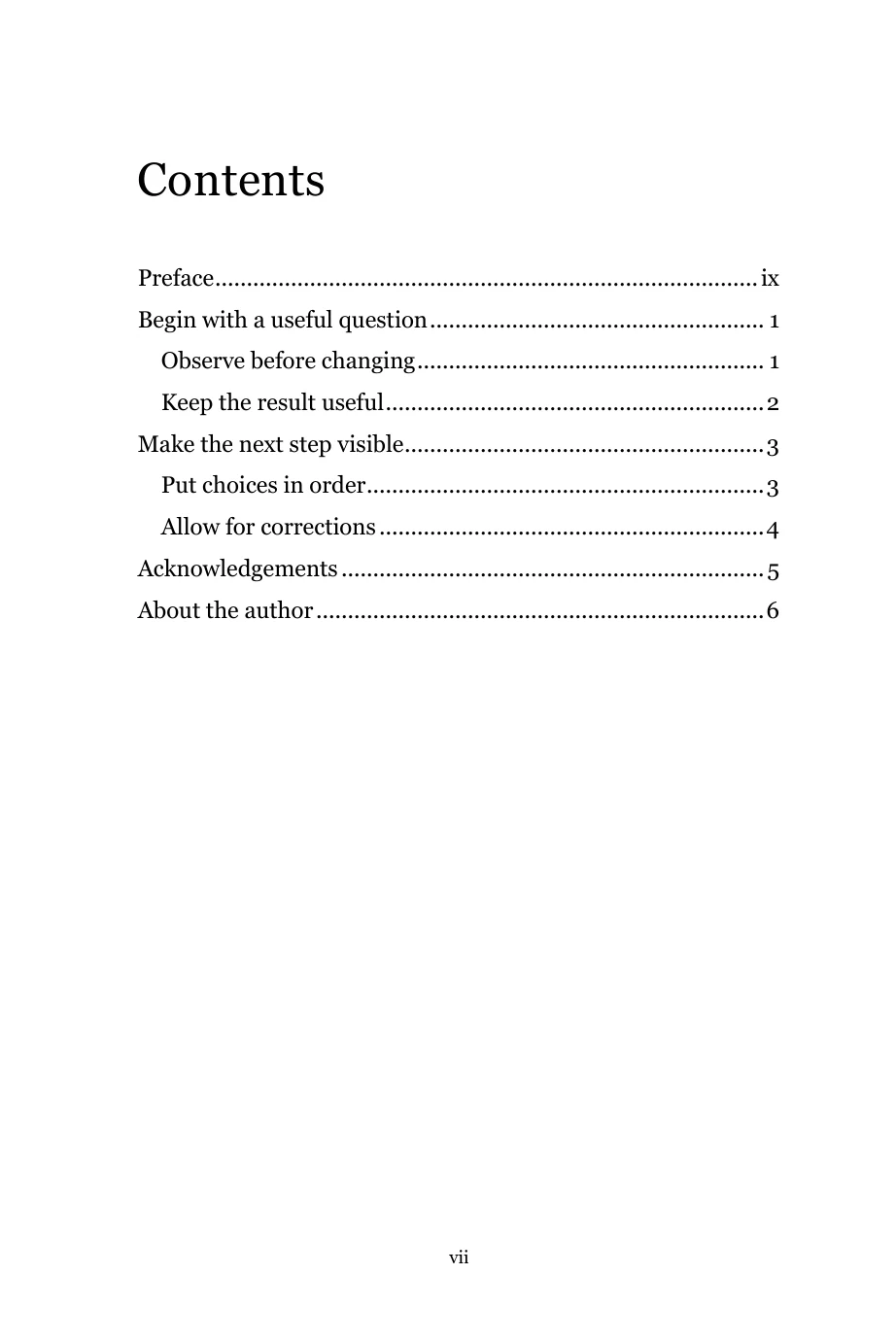 Royal contents page